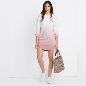 Madewell Dip Dye Pink Ombré Sweater Mini Dress sz Small
